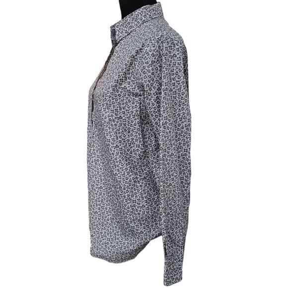 EUC No Iron Supima Lands' End women's half button down dress shirt, 8, cotton - Picture 2 of 9